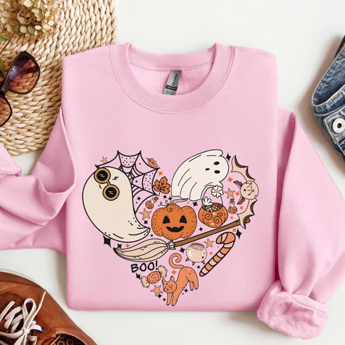 Premium Halloween Heart 2025 Spooky Season T-Shirt - dcprintify