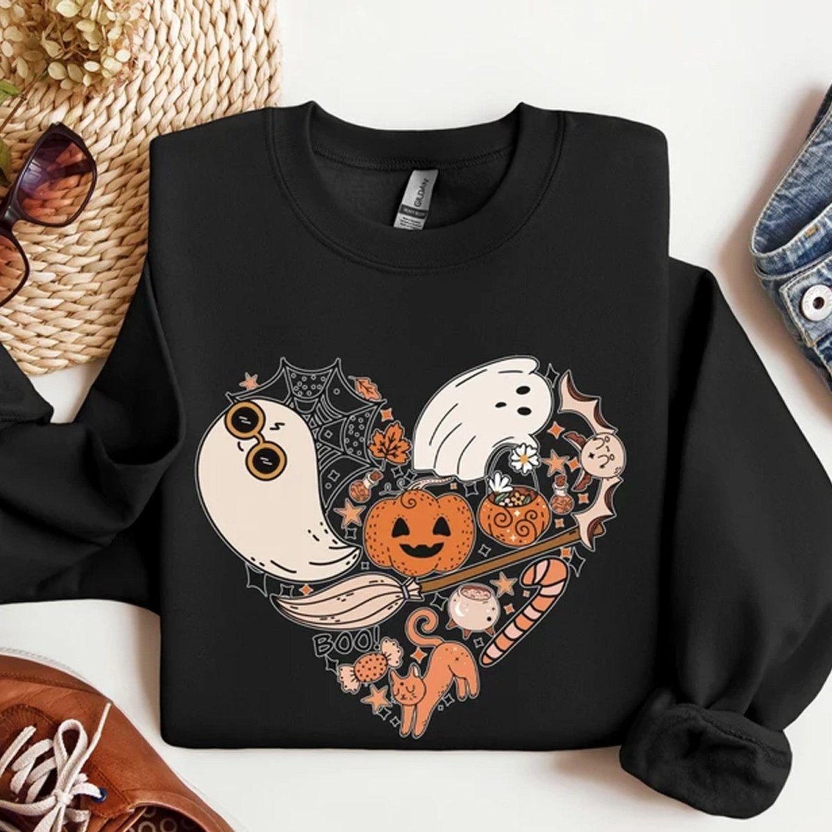 Premium Halloween Heart 2025 Spooky Season T-Shirt - dcprintify